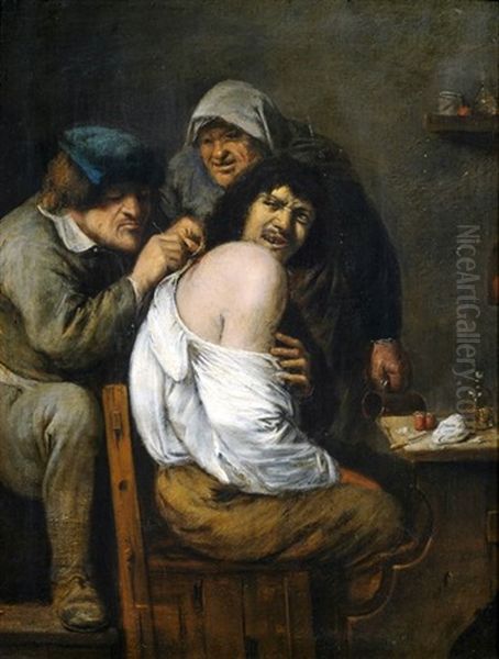 Die Operation Am Rucken Oil Painting by Adriaen Brouwer