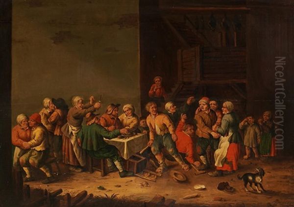 Wirtshausstreiterei Oil Painting by Adriaen Brouwer