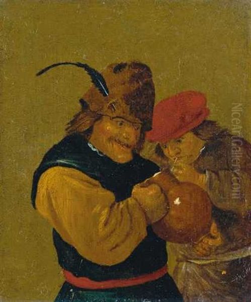 Trinkende Und Rauchende Bauern Oil Painting by Adriaen Brouwer