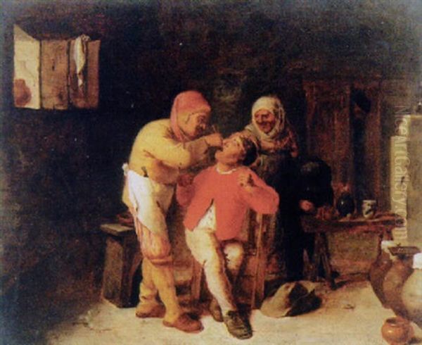 Beim Quacksalber Oil Painting by Adriaen Brouwer