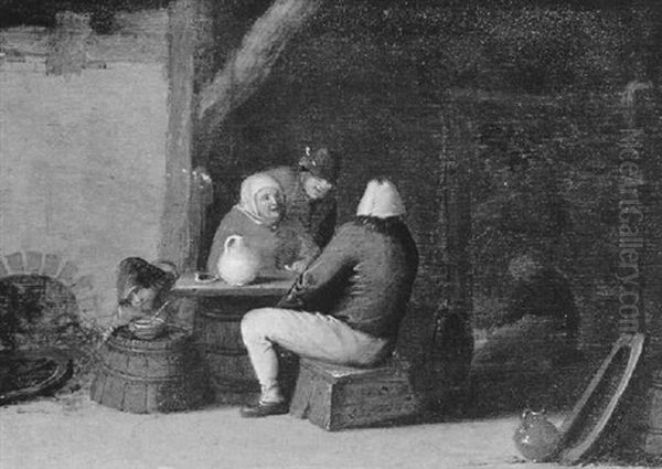 Bauerliches Kucheninterieur Oil Painting by Adriaen Brouwer