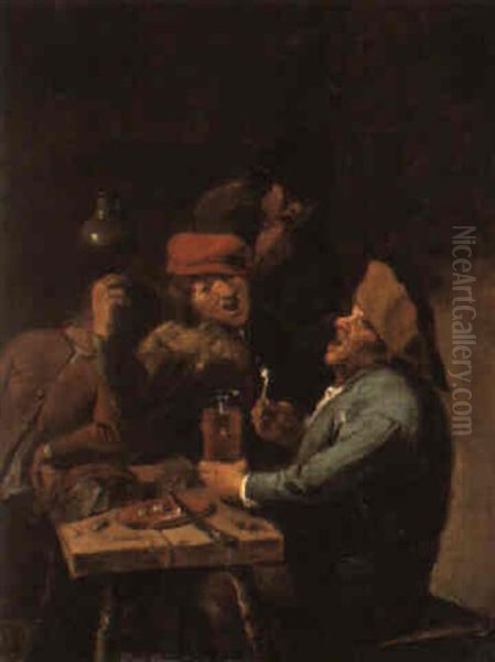 Zechende Bauern Oil Painting by Adriaen Brouwer