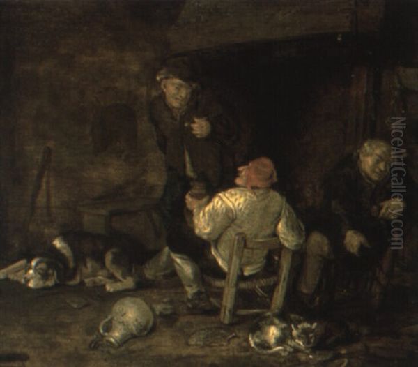 Boots In An Interior Oil Painting by Adriaen Brouwer