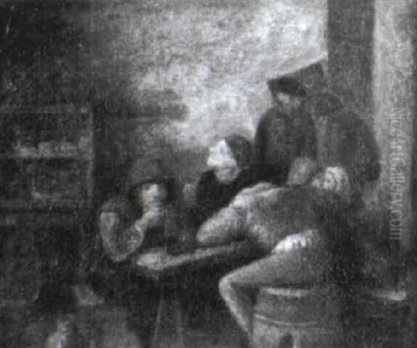 Bauern In Einer Schenke Oil Painting by Adriaen Brouwer