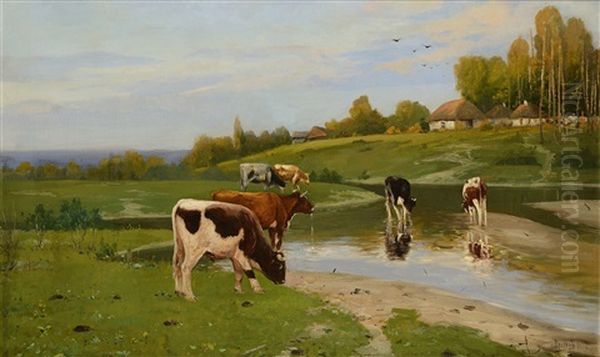 Countryside Oil Painting by Jakov Ivanovich Brovar