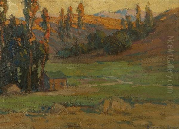 House In A Landscape Oil Painting by Benjamin Chambers Brown