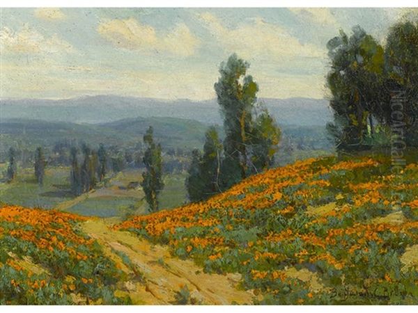 Poppies Near Pasadena, California Oil Painting by Benjamin Chambers Brown