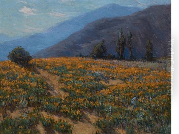 Poppies Near Pasadena Oil Painting by Benjamin Chambers Brown