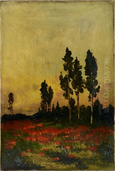 California Sunset Oil Painting by Benjamin Chambers Brown