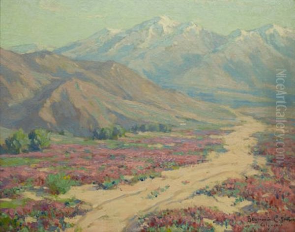 Wild Verbenas, Colorado Desert Near Palm Springs Oil Painting by Benjamin Chambers Brown