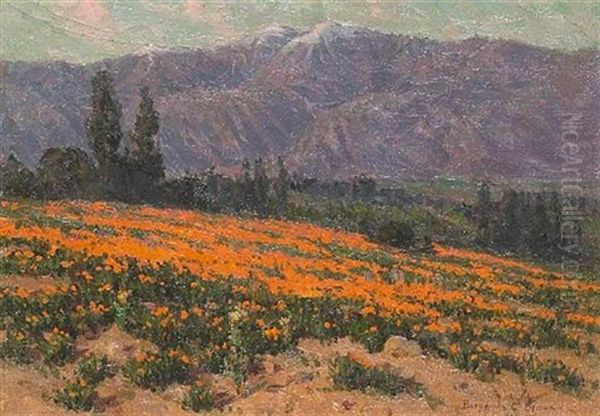 Golden Poppy Field, Pasadena, California Oil Painting by Benjamin Chambers Brown