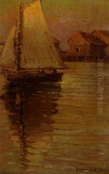 Sunset, San Pedro Bay Oil Painting by Benjamin Chambers Brown