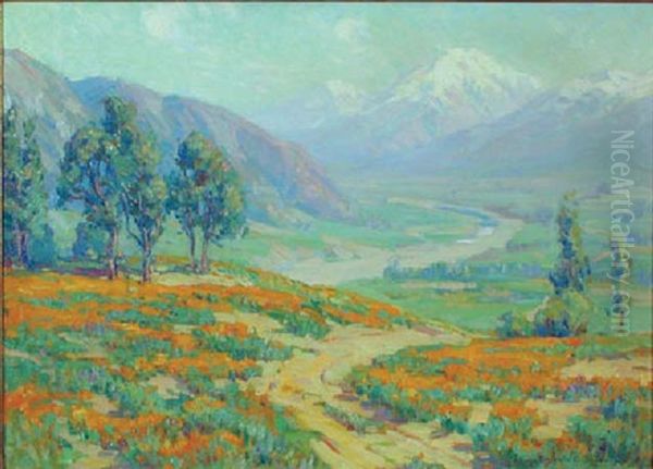 Valley Mountain Landscape Oil Painting by Benjamin Chambers Brown