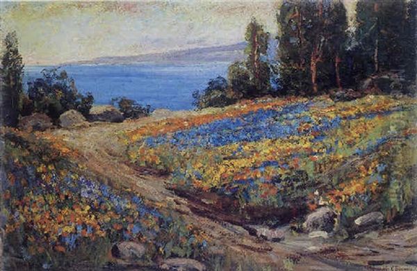 The California Coast In Bloom Oil Painting by Benjamin Chambers Brown