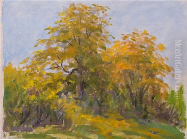 Autumn Trees Oil Painting by Bolton Brown