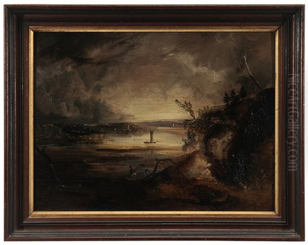 Figure On A River Bank Oil Painting by George Loring Brown