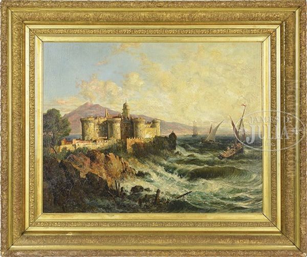 View Of Naples With Castle Nuovo Oil Painting by George Loring Brown