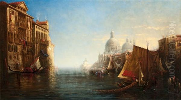 Morning On The Grand Canal, Venice Oil Painting by George Loring Brown