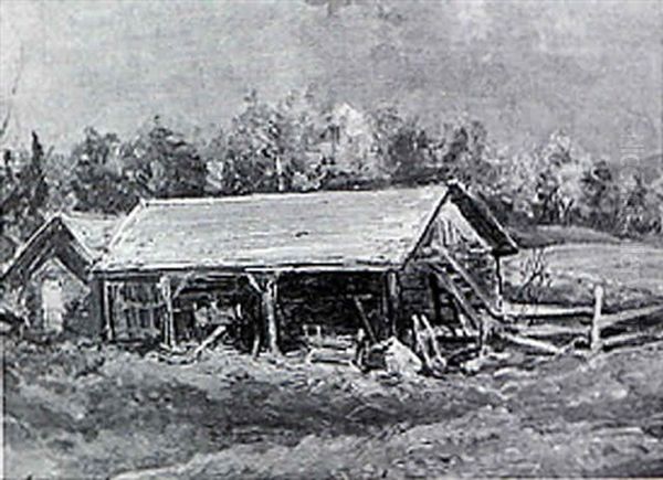 Old Wagon House Oil Painting by George Loring Brown