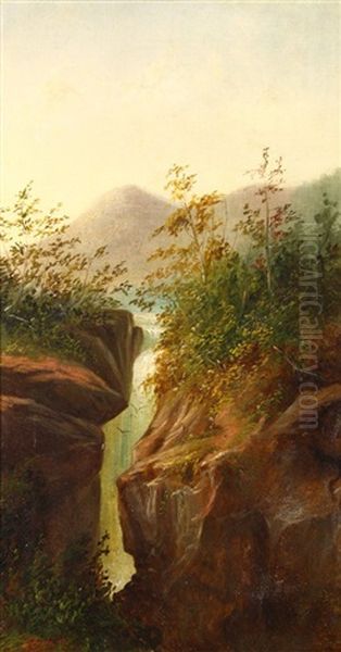 Mountain Lake And Waterfall Oil Painting by Grafton Tyler Brown