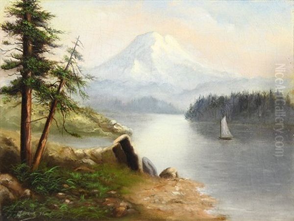 Sailboat On A Mountain Lake Oil Painting by Grafton Tyler Brown