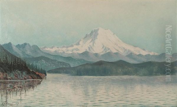 View From Puget Sound, Midsummer Effect, Mount Tacoma, Washington Oil Painting by Grafton Tyler Brown