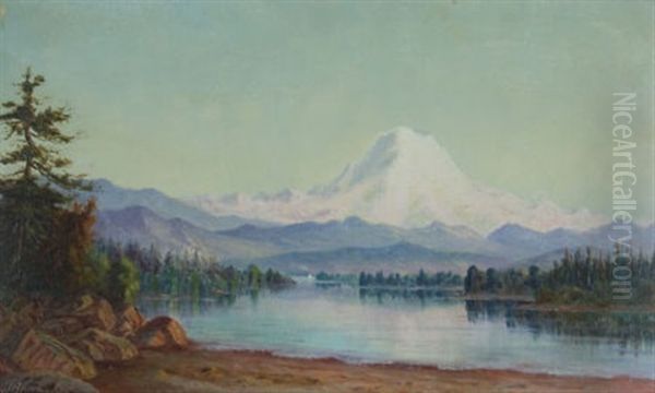 Mt. Tacoma From Lake Washington Oil Painting by Grafton Tyler Brown