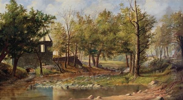 The Old Mill Oil Painting by Harrison Bird Brown