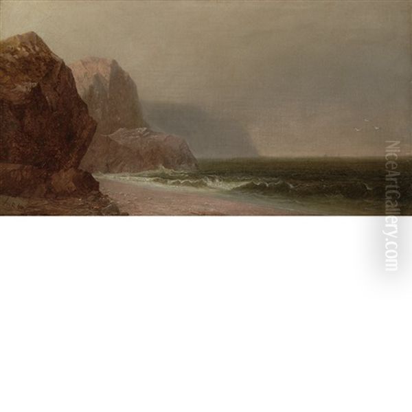 Rocky Shoreline Oil Painting by Harrison Bird Brown