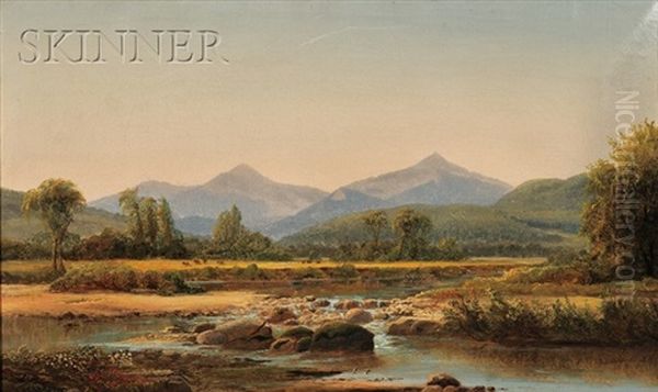 View With Cows In A Valley (new Hampshire?) Oil Painting by Harrison Bird Brown