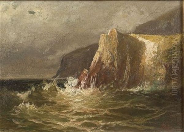 Costal Cliffs Oil Painting by Harrison Bird Brown