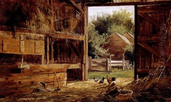 View From Inside The Barn Oil Painting by Harrison Bird Brown