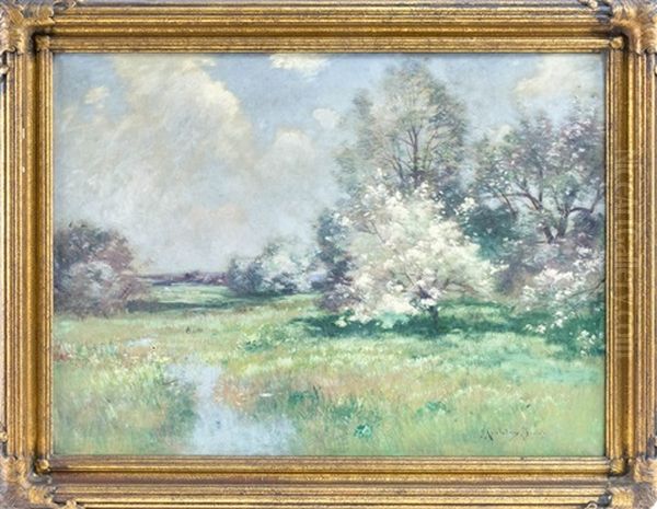 Apple Blossoms Oil Painting by John Appleton Brown