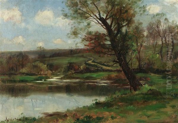 Black Willow (river Landscape) Oil Painting by John Appleton Brown