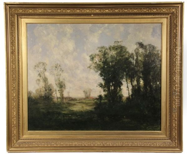 Dark Woods With Distant Farm by John Appleton Brown