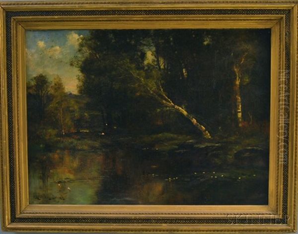 Landscape With Shady River Oil Painting by John Appleton Brown