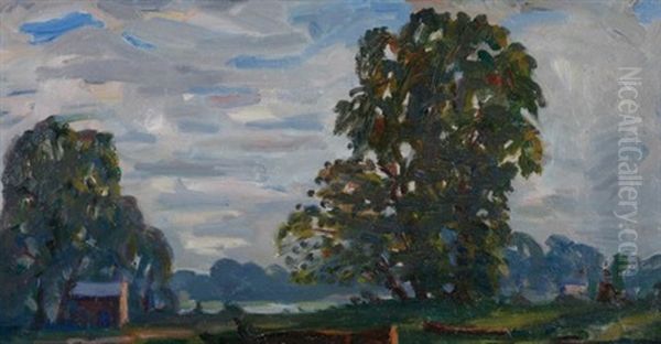 Impressionist Landscape Oil Painting by John Appleton Brown