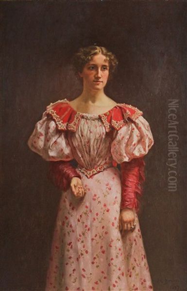 Portrait Of A Lady Oil Painting by John George Brown