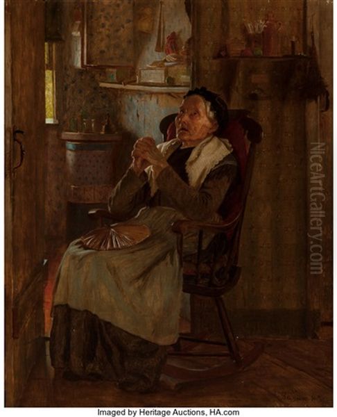 Twas Long Ago, Circa 1903 Oil Painting by John George Brown