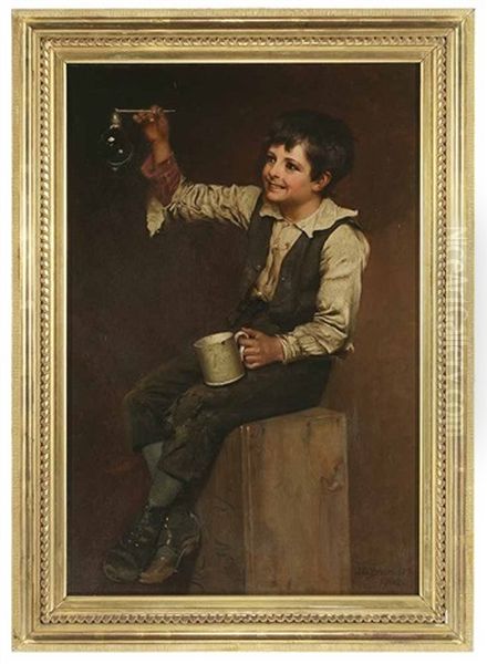 Blowing Bubbles Oil Painting by John George Brown