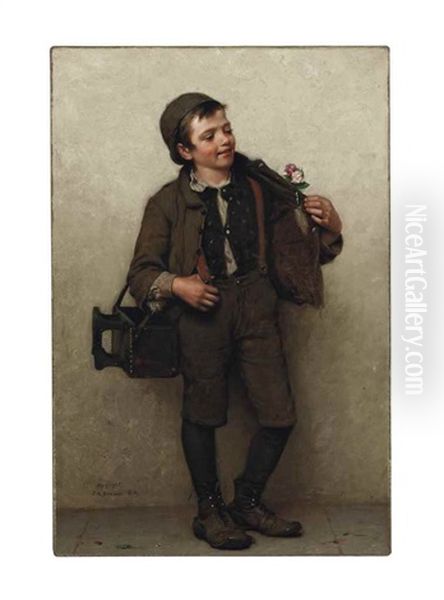 A Posy Oil Painting by John George Brown