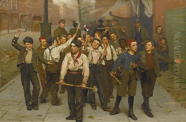 Our Gang Oil Painting by John George Brown