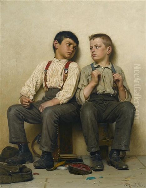 A Slight Misunderstanding Oil Painting by John George Brown