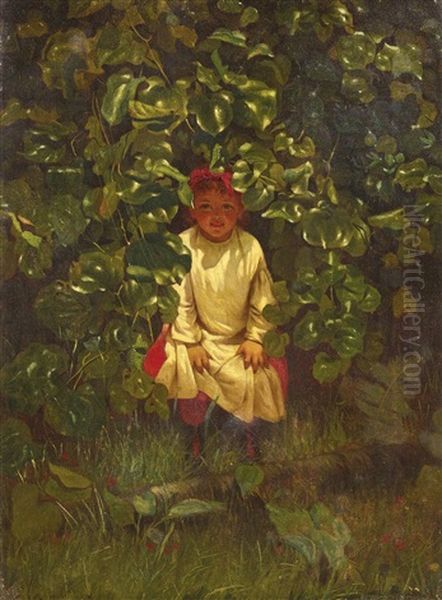 Hide And Seek Oil Painting by John George Brown