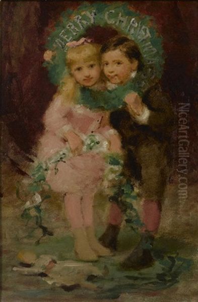 Oscar And Mabel Oil Painting by John George Brown