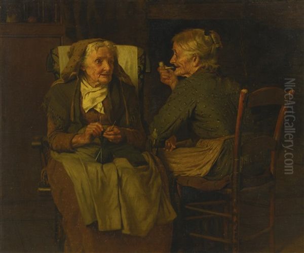 Two Friends Oil Painting by John George Brown