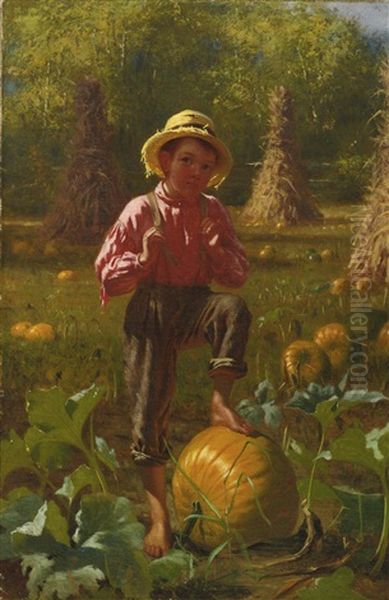 That's Me Pumpkin Oil Painting by John George Brown