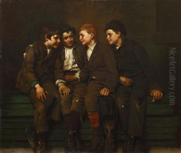 The Confab Oil Painting by John George Brown