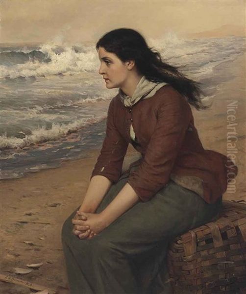 When The Flowing Tide Comes In Oil Painting by John George Brown