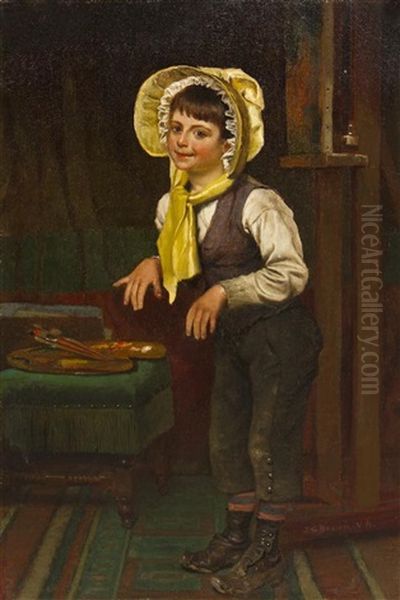 Dress Up Oil Painting by John George Brown